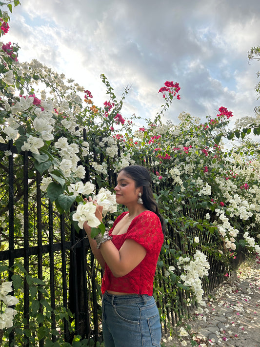 Cherry Kiss Square neck Top